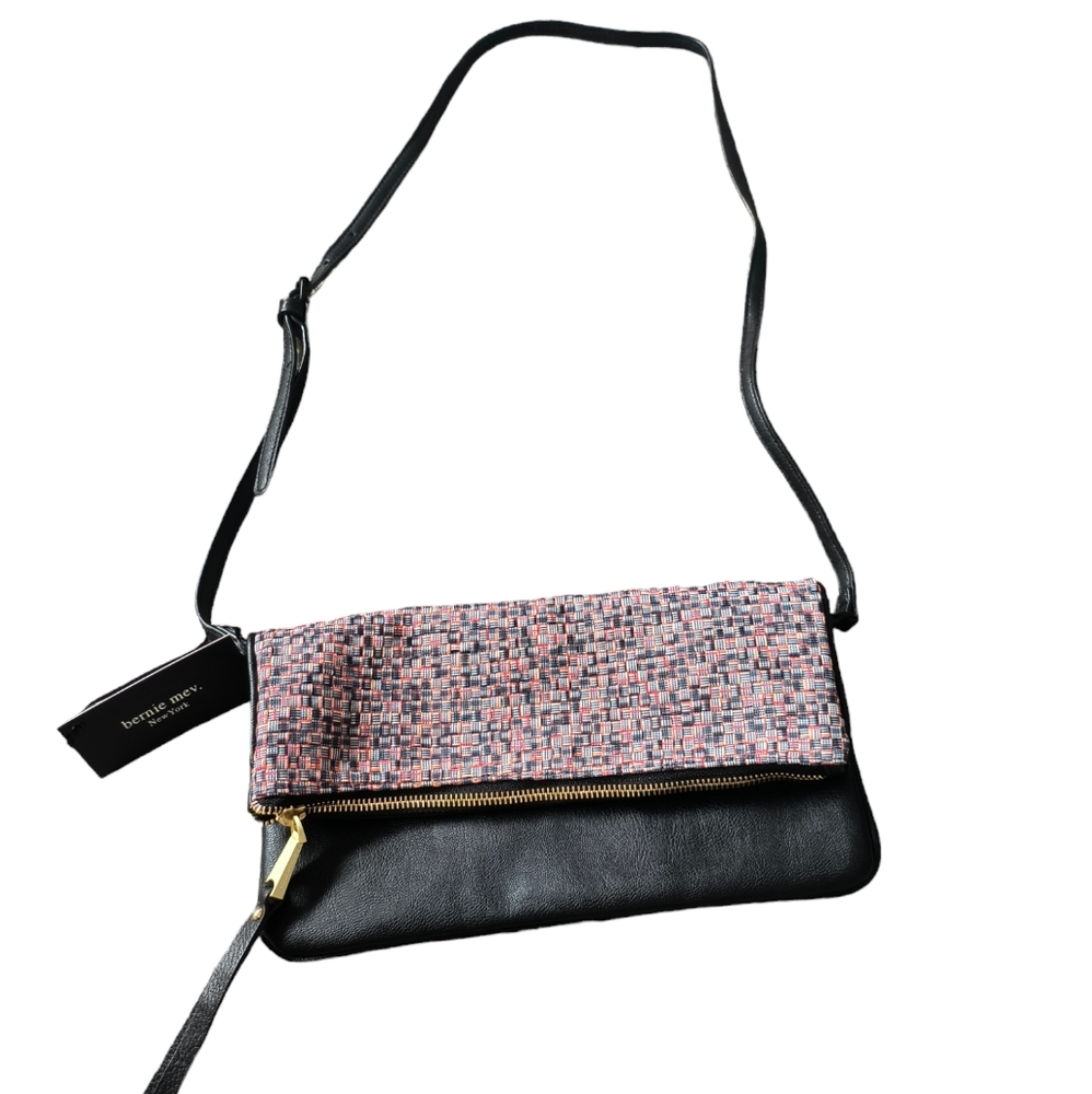Bernie Mev Foldover Woven Crossbody Purse Women's Bag Rare NWT